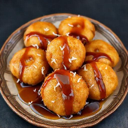 Cekodok Pisang Gula Melaka (Banana Fritters with Palm Sugar Syrup)