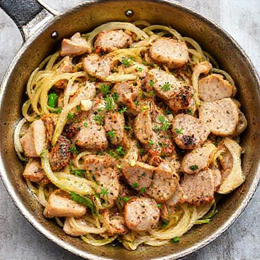 Quick Pork and Leek Skillet