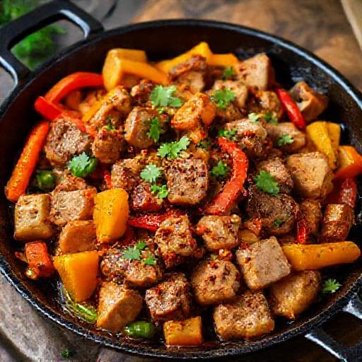 Spicy Pork Sach with Smoked Paprika and Peppers