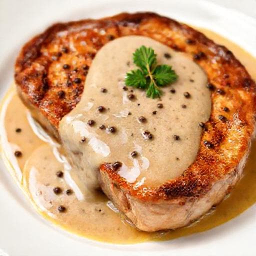 Classic Veal Steak with Peppercorn Sauce