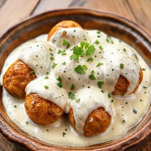 Classic Bulgarian Kyufte with White Sauce (Кюфтета с бял сос)