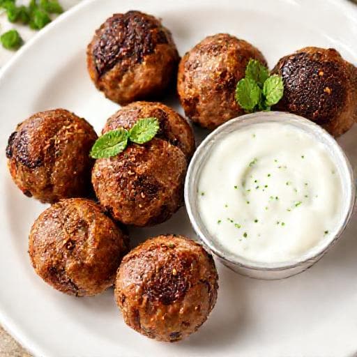 Baked Tatar Kofte with Yogurt Sauce