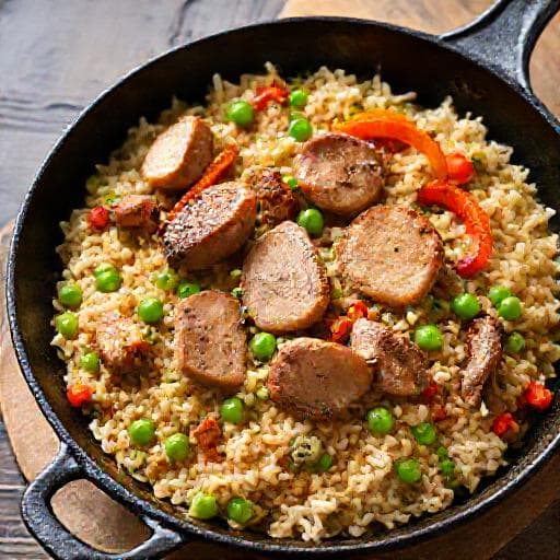 Quick Rabbit with Rice Skillet