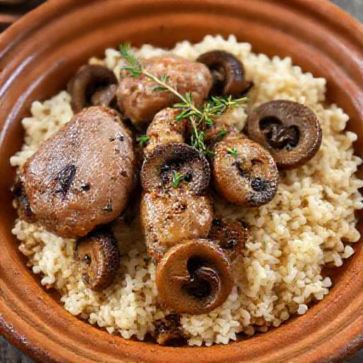 Rabbit with Rice and Mushrooms (Regional Twist)