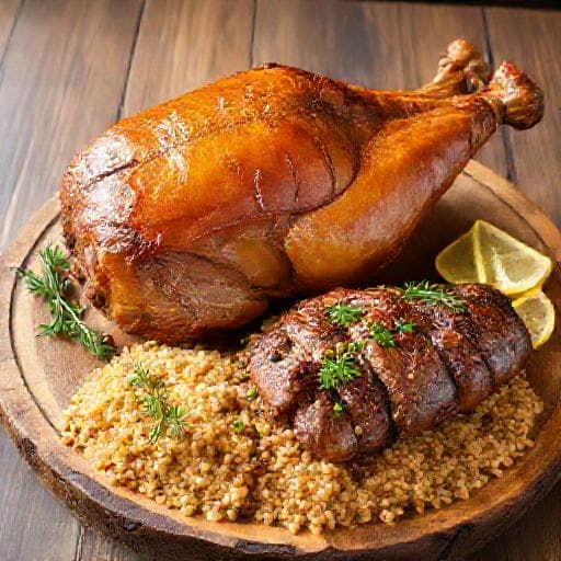 Traditional Bulgarian Lamb Roast with Drob Sarma