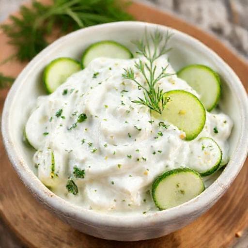 Classic Bulgarian Milk Salad with Cucumbers (Mlechna Salata s Krastavitsi)
