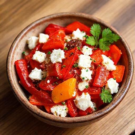 Classic Roasted Pepper and Sirene Salad (Печена чушка и сирене)