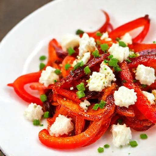 Quick Roasted Pepper and Sirene Salad