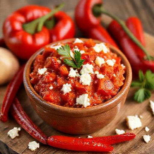 Traditional Katuk with Roasted Peppers