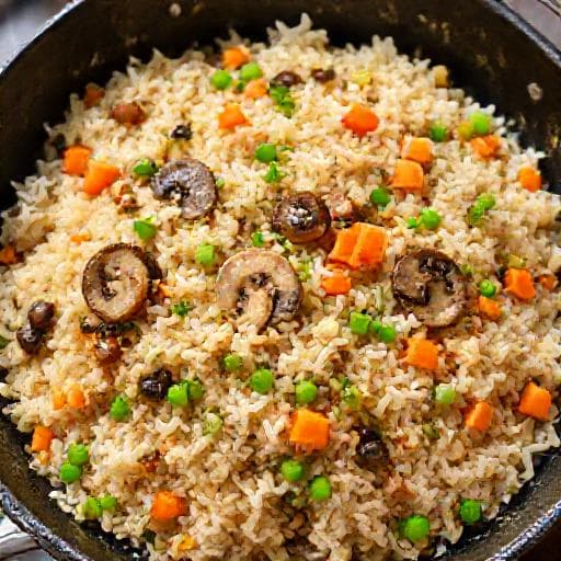 Quick Mushroom and Rice Skillet