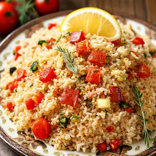 Mediterranean Rice Pilaf with Vegetables