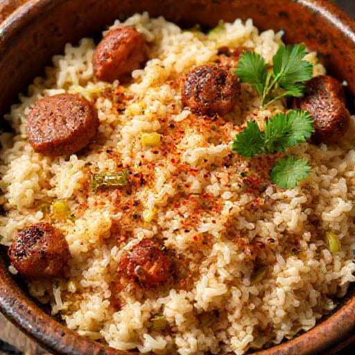 Regional Twist: Praz s Oriza with Smoked Paprika and Sausage