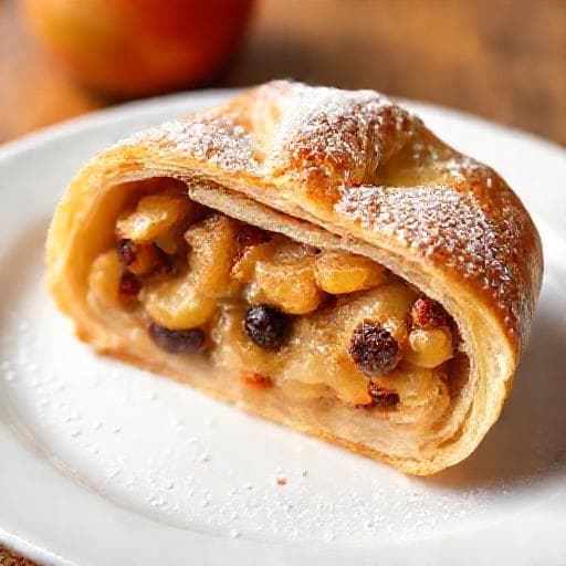 Quick Apple Strudel with Puff Pastry