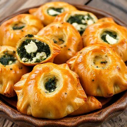 Savory 'Kiflichki s Sirene' with Spinach and Herbs
