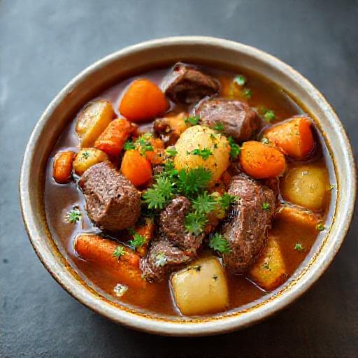 Teleшко Варено with Savory Broth and Herbs