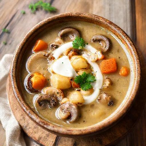 Classic Bulgarian Mushroom Soup (Gubena Supa)