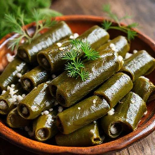 Traditional Postni Lozovi Sarmi (Lenten Stuffed Grape Leaves)