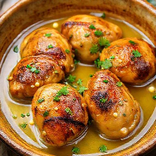 Classic Chicken Hearts with Butter and Garlic