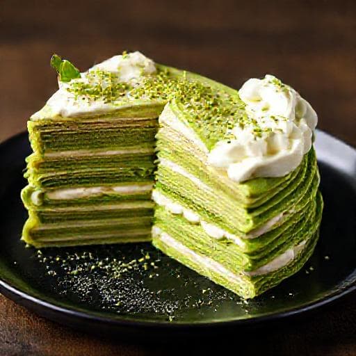 抹茶とホワイトチョコのミルクレープ