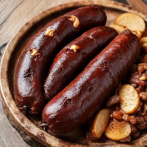 Krvavničky s kyslou kapustou a jablkami