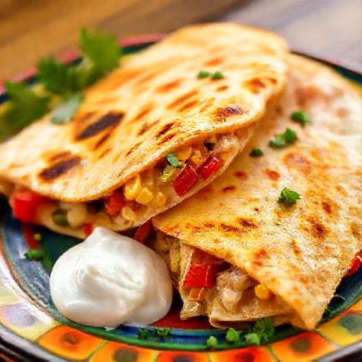 Quesadilla so Syrom a Zeleninou (Tex-Mex štýl)