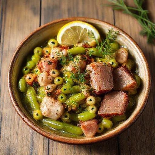 Favas com Ovas e Toucinho Fumado