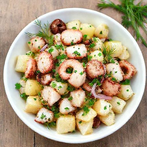 Salada de Polvo com Batata e Ervas