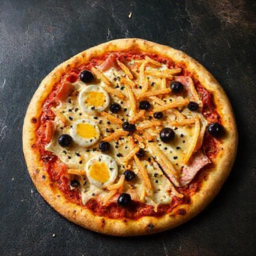 Pizza Portuguesa com Toque de Batata Palha