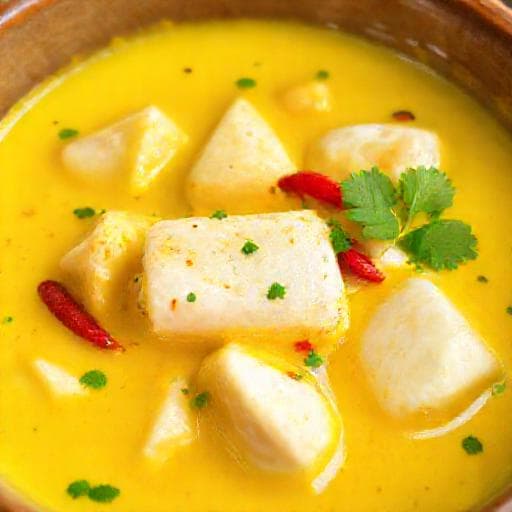 Ikan Sabuko com Leite de Coco e Curcuma