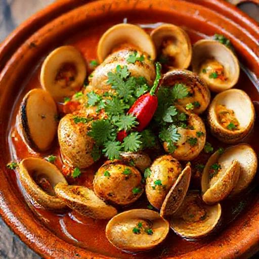 Amêijoas à Marinheira com um Toque de Piri-Piri