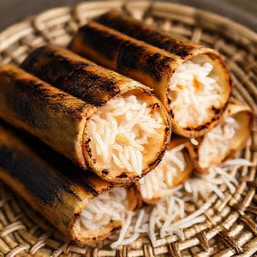 Cơm Lam Nướng (Grilled Cơm Lam)