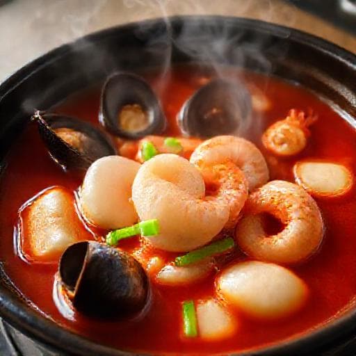 Seafood Tteokbokki Hot Pot (Haemul Tteokbokki)