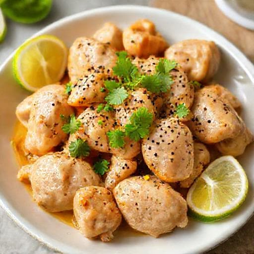 Gà Hấp Muối Tiêu Chanh (Salt and Pepper Lime Steamed Chicken)
