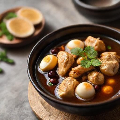 Gà Hầm Thuốc Bắc with Quail Eggs (Creative Twist)