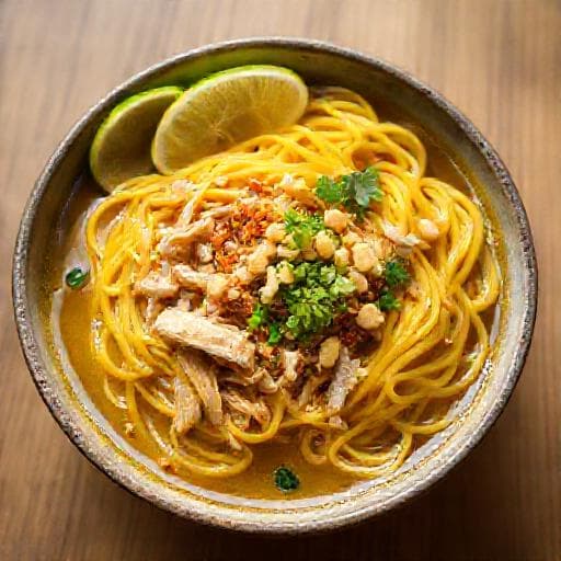 Quick Mì Quảng Gà (Simplified Chicken Noodle Bowl)