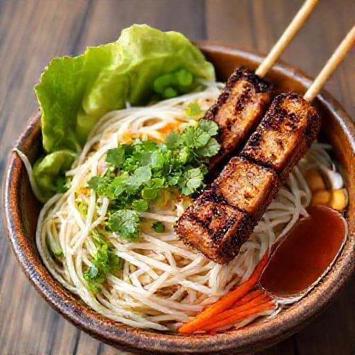 Bún Nem Nướng (Classic Grilled Pork Skewers with Vermicelli)