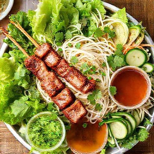 Bún Nem Nướng Cuốn (Spring Rolls with Grilled Pork)