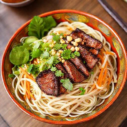 Bún Bò Nam Bộ with Lemongrass-Marinated Grilled Beef