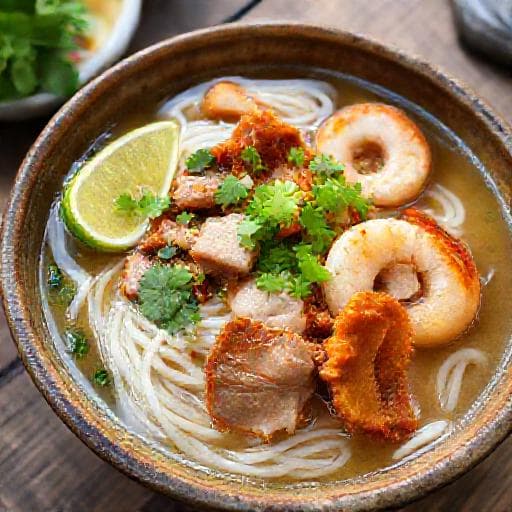 Hủ Tiếu Mỹ Tho with Crispy Pork Belly