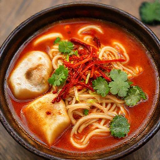 Spicy Sichuan Wonton Noodle Soup (Mì Hoành Thánh Cay)