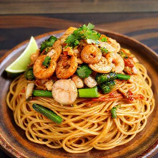 Mì Xào Giòn (Crispy Fried Noodles with Seafood and Vegetables)