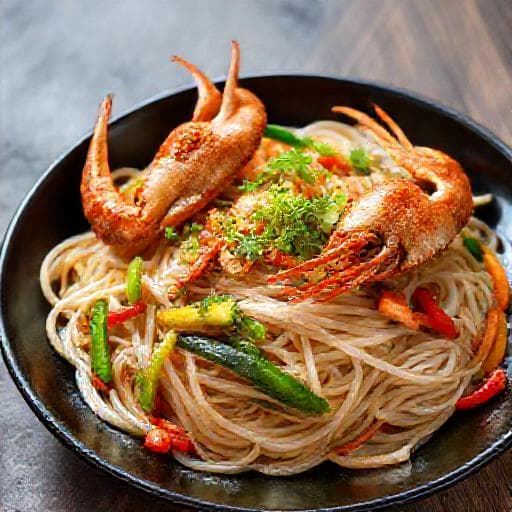 Miến Xào Cua Lột (Stir-fried Glass Noodles with Soft-Shell Crab)