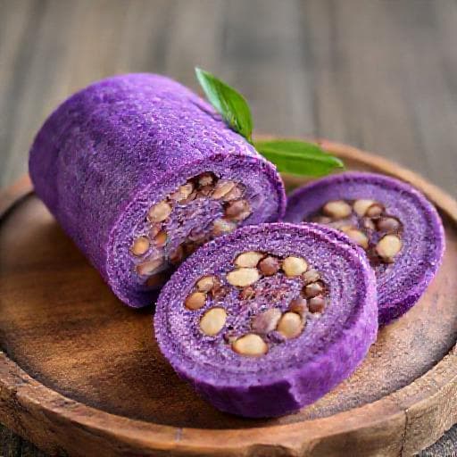 Bánh Tét Lá Cẩm (Purple Sticky Rice Cake)