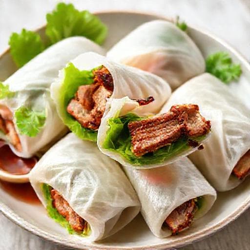 Bánh Tráng Cuốn Thịt Heo Nướng (Grilled Pork Rolls)