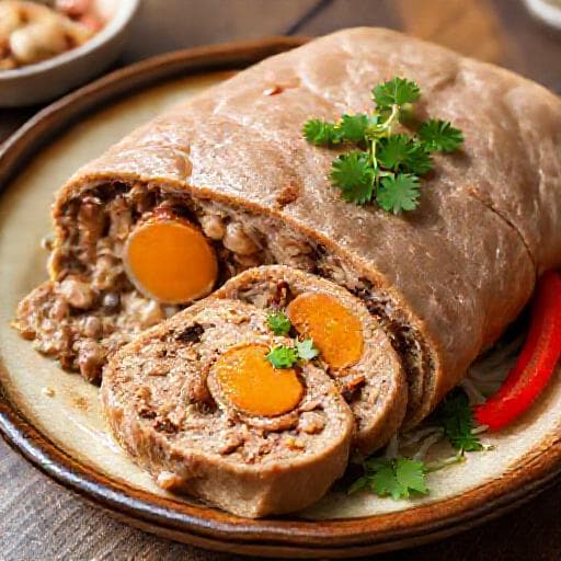 Chả Trứng Muối Hấp (Steamed Salted Egg Meatloaf)