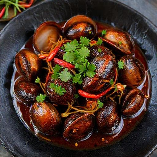 Sò Huyết Rang Me Cay (Spicy Tamarind Clams with Lemongrass)