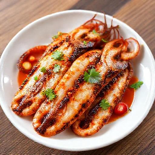 Mực Nướng Sa Tế (Classic Grilled Squid with Satay Sauce)