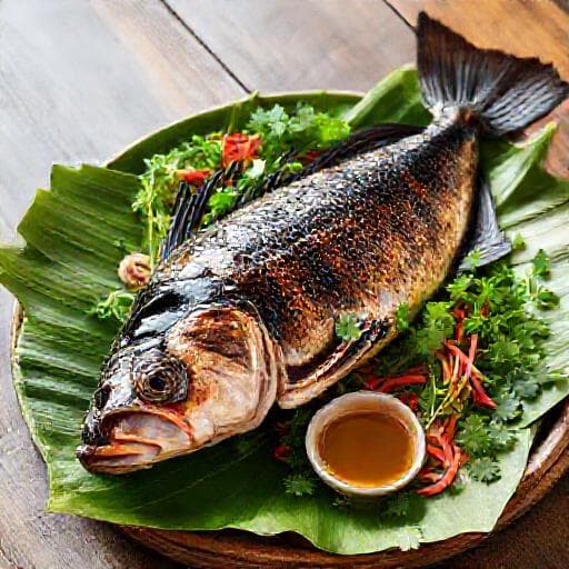 Cá Lóc Nướng Trui (Traditional Grilled Snakehead Fish)