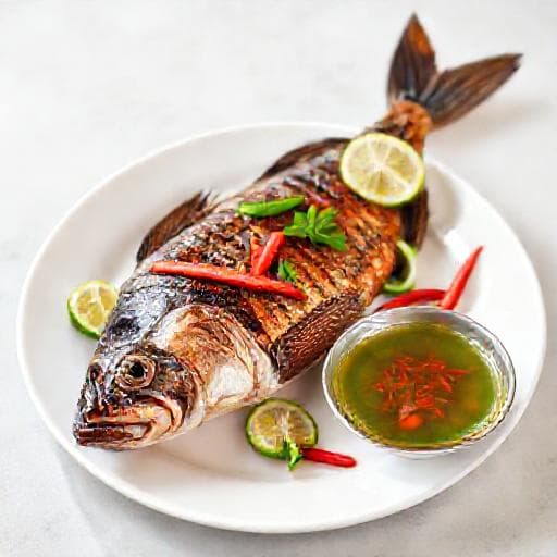 Cá Lóc Nướng Trui Chanh Ớt (Grilled Snakehead Fish with Lime and Chili)