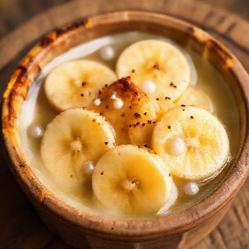 Chè Chuối Nướng (Baked Banana Sweet Soup)